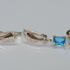 Серебряный комплект с золотыми пластинами и фианитами