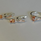 Серебряный комплект с золотыми пластинами и фианитами