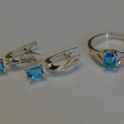 Серебряный комплект с золотыми пластинами и фианитами