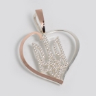 Срібна підвіска "герб в серці" з золотими вставками