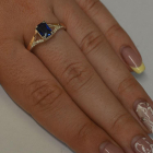 Срібна каблучка з золотими пластинами і фіанітами