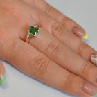 Срібна каблучка з золотими пластинами і фіанітами