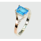 Срібна каблучка з золотими пластинами і фіанітами