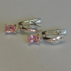 Сережки срібні з золотими накладками і фіанітами