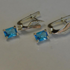 Сережки срібні з золотими накладками і фіанітами