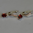 Сережки срібні з золотими накладками і фіанітами