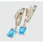 Сережки срібні з золотими накладками і фіанітами