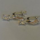 Сережки срібні з золотими накладками і фіанітами