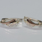 Сережки срібні з золотими накладками і фіанітами