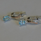 Сережки срібні з золотими накладками і фіанітами