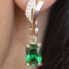 Сережки срібні з золотими накладками і фіанітами