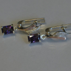 Сережки срібні з золотими накладками і фіанітами