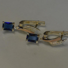 Сережки срібні з золотими накладками і фіанітами