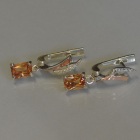 Сережки срібні з золотими накладками і фіанітами