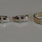 Срібний комплект з золотими вставками і фіанітами