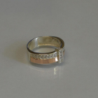 Каблучка срібна з золотими вставками і фіанітами