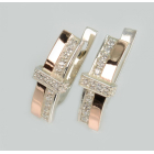 Сережки срібні з золотими вставками і фіанітами