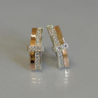 Сережки срібні з золотими вставками і фіанітами