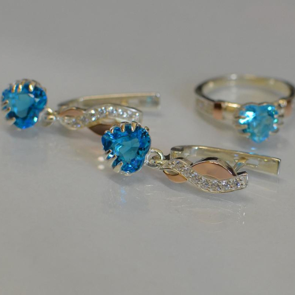 Набір срібний серце в руках