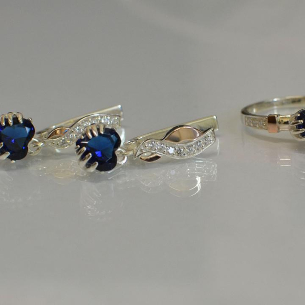 Набір срібний серце в руках