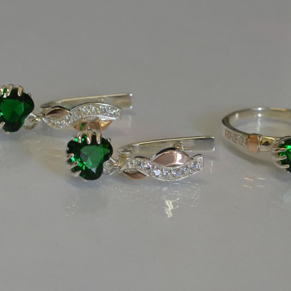 Набір срібний серце в руках