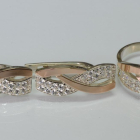 Серебряный набор серьги и кольцо с фианитами