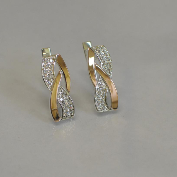 Срібні сережки з фіанітами