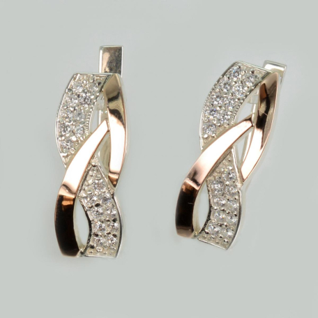 Серебряные серьги с фианитами