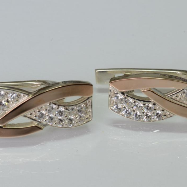 Срібні сережки з фіанітами