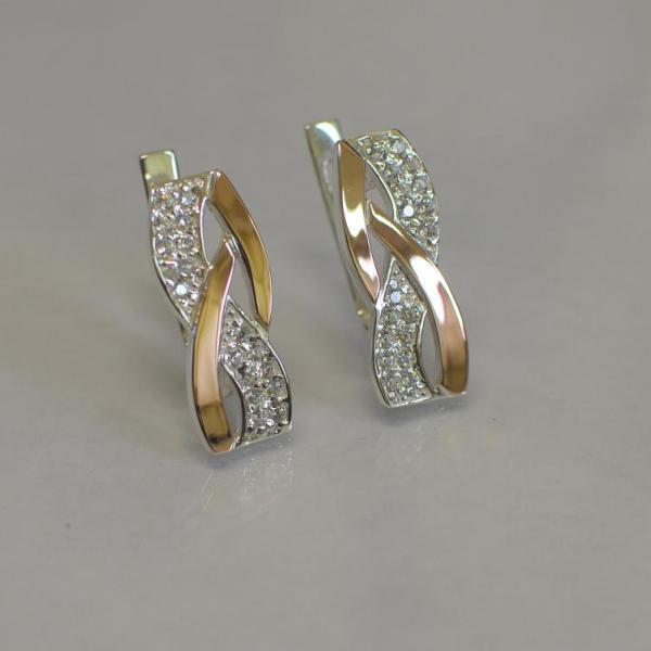 Срібні сережки з фіанітами