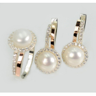 Серебряный комплект с жемчугом