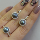 Серебряный комплект с жемчугом