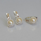 Серебряный комплект с жемчугом