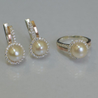Серебряный комплект с жемчугом