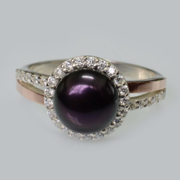 Срібна каблучка з жемчугом