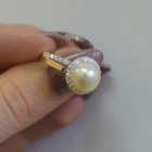 Срібна каблучка з жемчугом