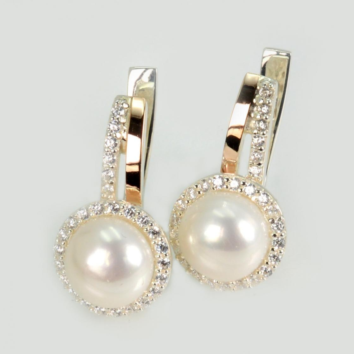 Срібні сережки з жемчугом