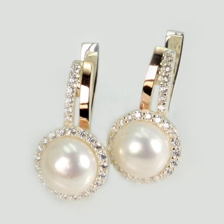 Срібні сережки з жемчугом