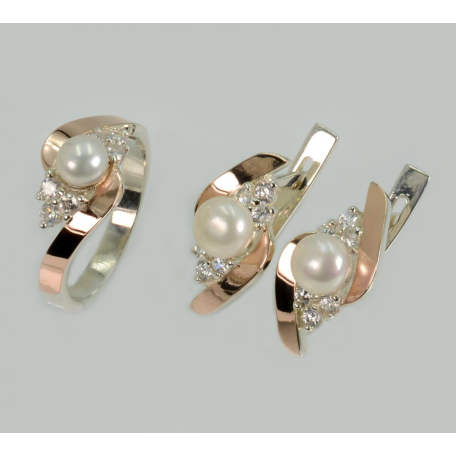 Серебряный гарнитур с жемчугом