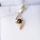 Серебряная подвеска с золотими вставками