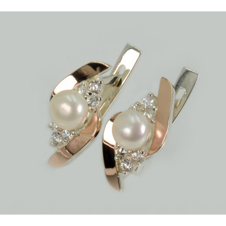 Серьги серебряные с жемчугом