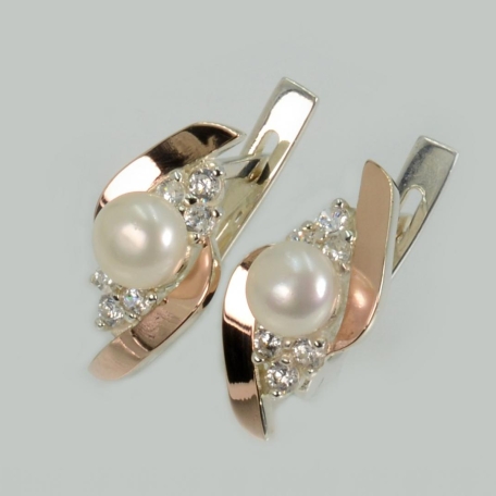 Сережки срібні з жемчугом