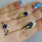 Серебряный набор с золотыми вставками