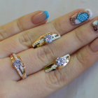 Серебряный набор с золотыми вставками