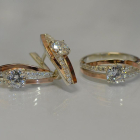 Серебряный набор с золотыми вставками