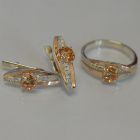 Серебряный набор с золотыми вставками