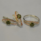 Серебряный набор с золотыми вставками