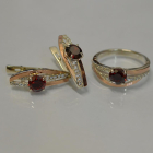 Серебряный набор с золотыми вставками