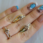 Серебряный набор с золотыми вставками