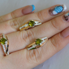 Серебряный набор с золотыми вставками